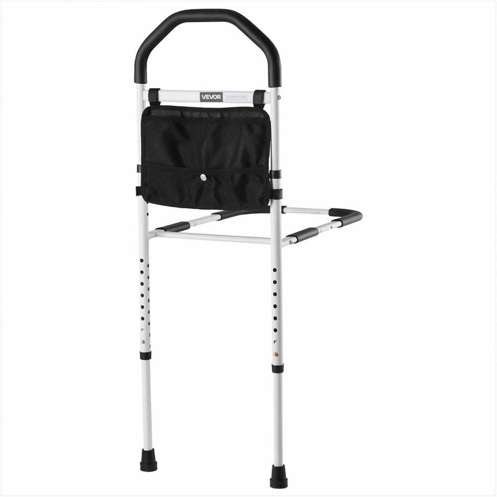 Reguliuojamas lovos turėklas senjorams, saugi pagalba atsikelti, tvirtas anglinis plienas, ergonomiška rankena, pagalbinis šoninis turėklas pacientams, iki 136 kg apkrova
