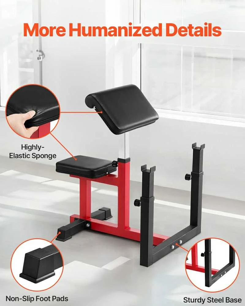 Reguliuojamas „Preacher Curl“ suoliukas, namams, bicepso treniruoklis, štangos įranga