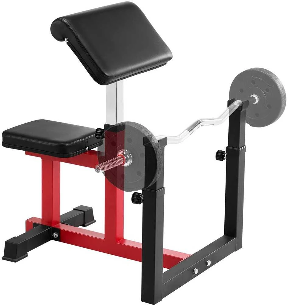 Reguliuojamas „Preacher Curl“ suoliukas, namams, bicepso treniruoklis, štangos įranga