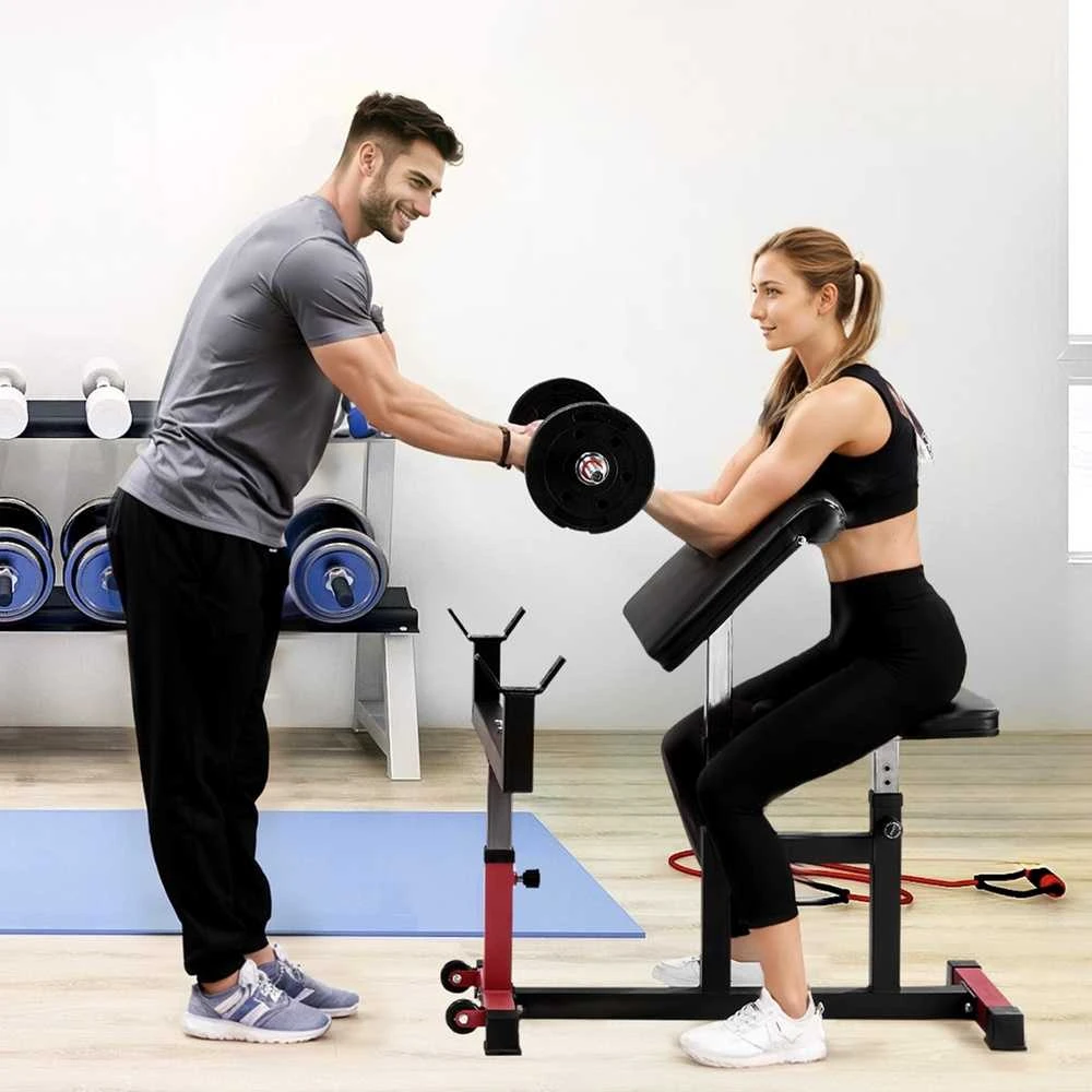 Reguliuojamas Scott suoliukas, bicepsų treniruoklis namams, 200 kg keliamosios galios štangos įranga