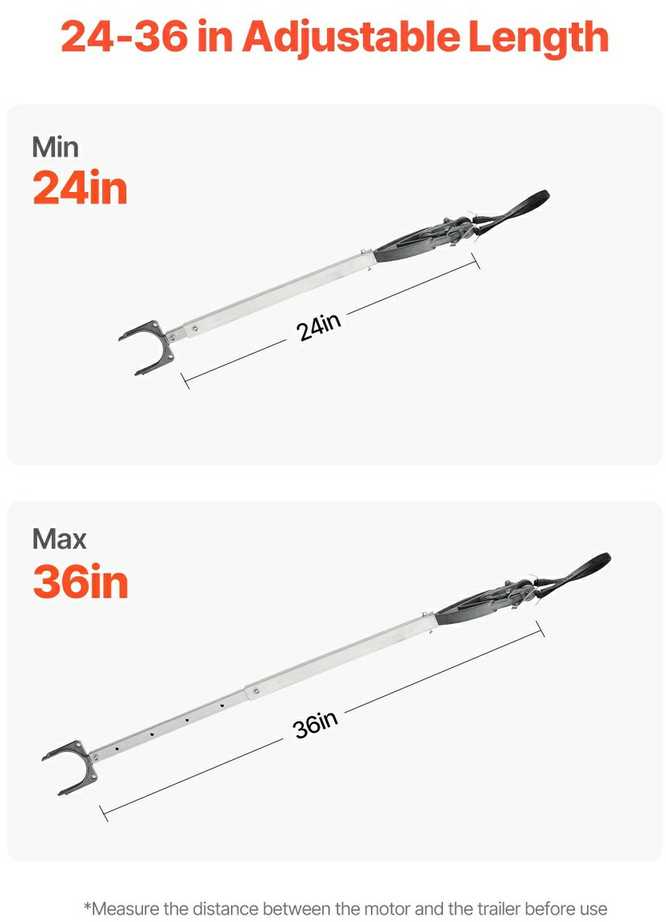 Reguliuojamas Transo Laikiklis 60.96-91.44 mm, Valties Transo Laikiklis su Tvirta Galvute, Pakabinamo Variklio Atramos Strypas