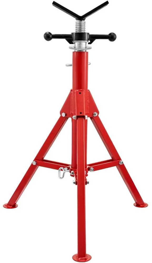 Reguliuojamas V formos vamzdžių stovas, tvirtas plieno, sriegimui, 71.1-132.1 cm aukščio, 0.3-30.5 cm skersmens, vamzdžiams laikyti, metalinis