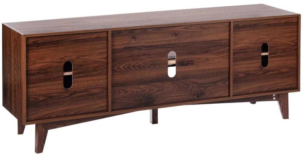 Rotango TV Staliukas 191 cm Televizoriui, Riešuto Spalvos TV Spintelė, Boho TV Staliukas, Medinė TV Konsolė