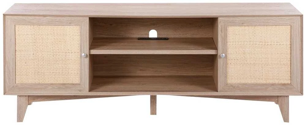 Rotango TV staliukas 191cm TV, ąžuolo apdaila, su rozete, TV spintelė, komoda