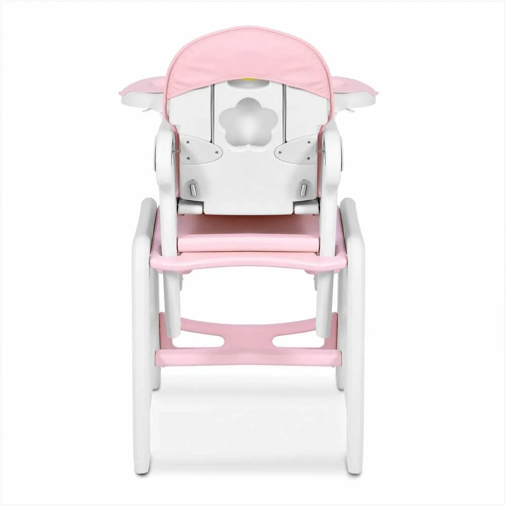 Rožinė 5-in-1 kūdikio maitinimo kėdutė, daugiafunkcinė maitinimo kėdutė su reguliuojamu padėklu, supamoji kėdutė, paaukštinimas, vaikiška kėdutė 6-36 mėnesiams