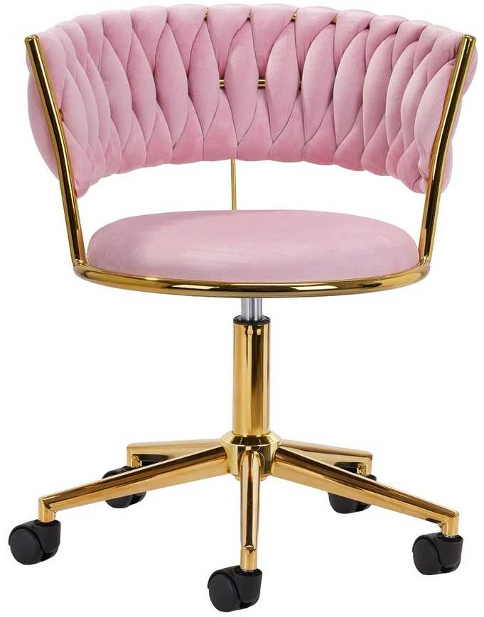 Activeshop Biuro kėdė su ratukais 4Rico QS-GW01G Velvet Rožinė