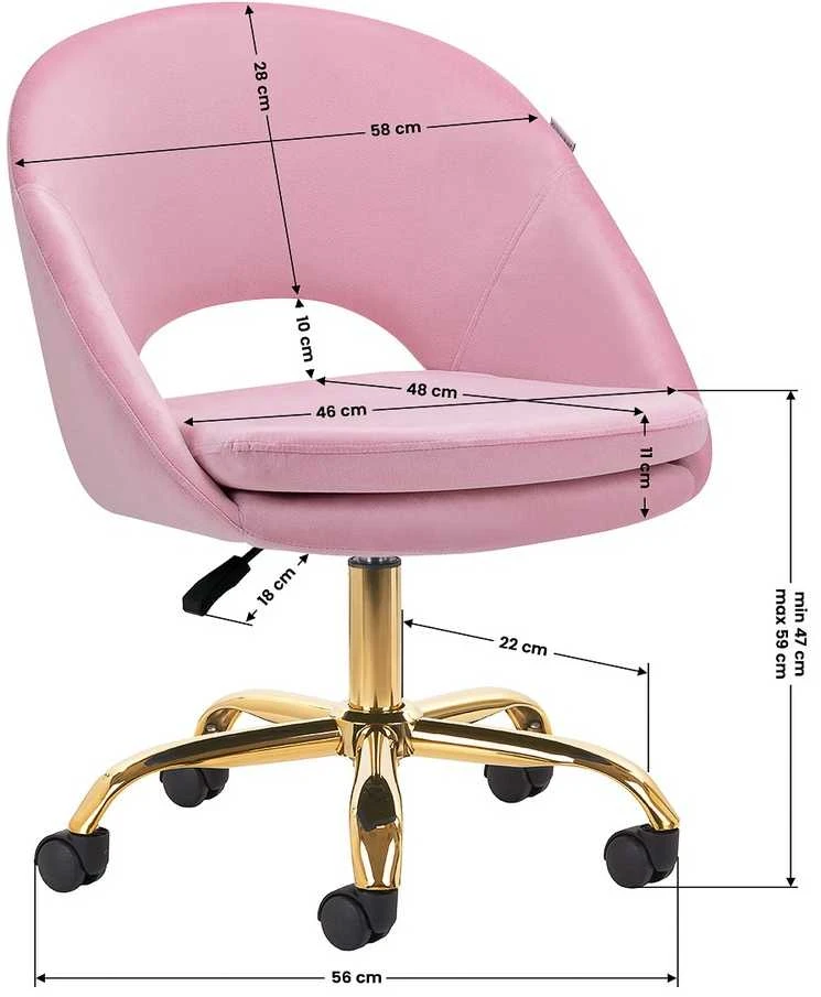 Activeshop Pasukama kėdė 4Rico QS-MF18G, rožinė