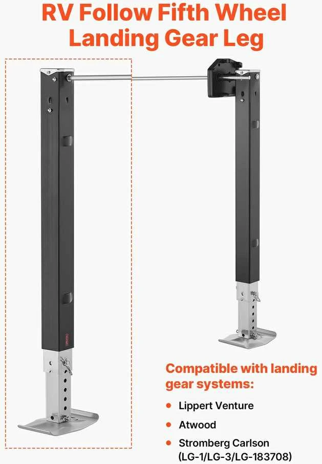 RV Atraminė Koja 82.55 cm, Priekaboms, Tvirta Plieno Atrama, Domkratas Kemperiui