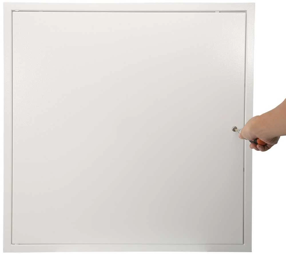 Santechninis dangtelis 60.96x60.96 cm, plieno, atidaromas, sieninis, kabeliams, gipso kartonui, metalinis liukas