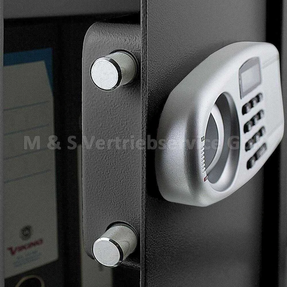 Šarvuotas seifas su elektroniniu kodo užraktu,juodas