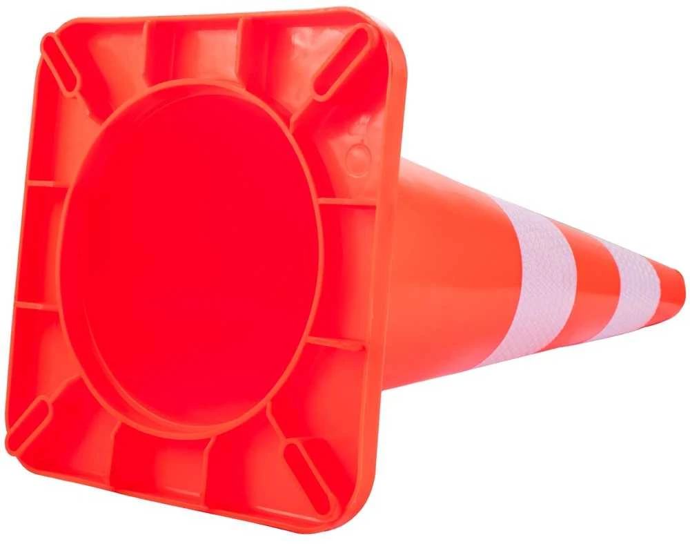 VEVOR Saugos kūgiai 6 vnt. 73 cm PVC oranžiniai statybiniai eismo kūgiai su 2 atšvaitais, svertiniu pagrindu, automobilių stovėjimo aikštelėms, keliams