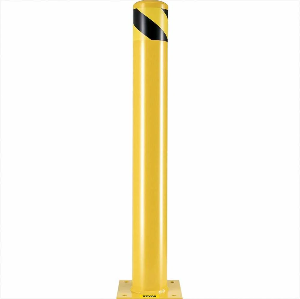 Saugos stulpelis eismo zonoms, 91 cm aukščio, 11.4 cm skersmens plieno stulpas, geltonas ir juodas, 2 vienetų komplektas, apsauginis barjeras