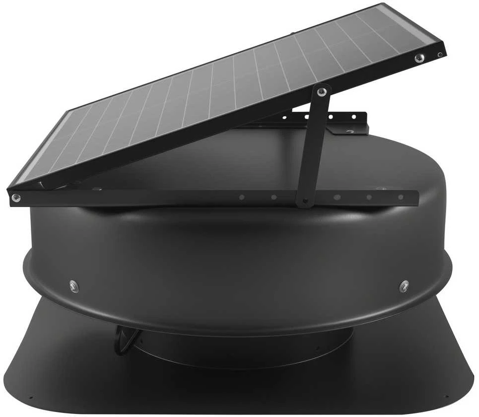 Saulės energija varomas palėpės ventiliatorius, 42W, su termostatu, nuotoliniu valdymu, aliuminio lydinio, juodas, 2800 CFM, stogo ventiliatorius, palėpės aušinimo ventiliator