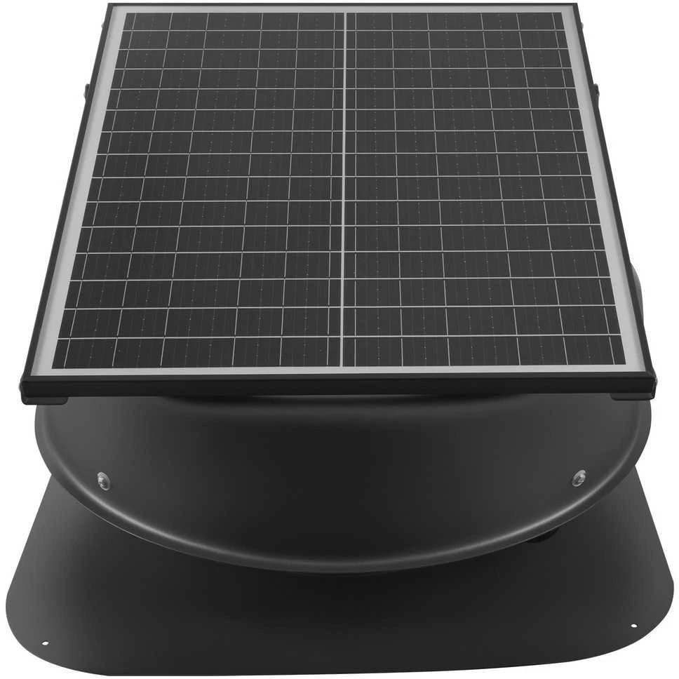 Saulės energija varomas palėpės ventiliatorius, 42W, su termostatu, nuotoliniu valdymu, aliuminio lydinio, juodas, 2800 CFM, stogo ventiliatorius, palėpės aušinimo ventiliator