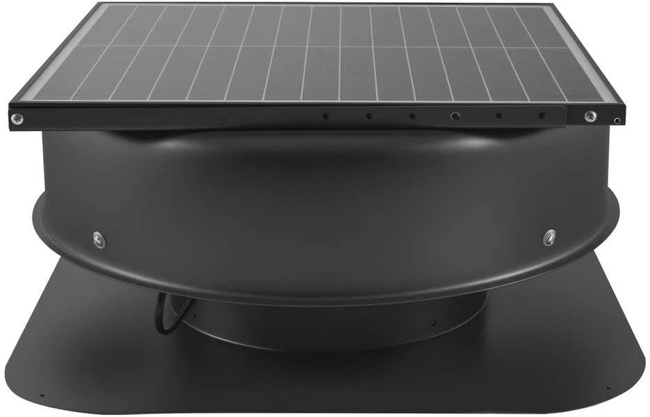 Saulės energija varomas palėpės ventiliatorius, 42W, su termostatu, nuotoliniu valdymu, aliuminio lydinio, juodas, 2800 CFM, stogo ventiliatorius, palėpės aušinimo ventiliator