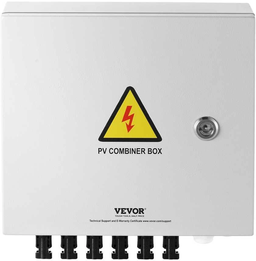 VEVOR Saulės PV skirstymo dėžė 6 linijų, 10A IP65