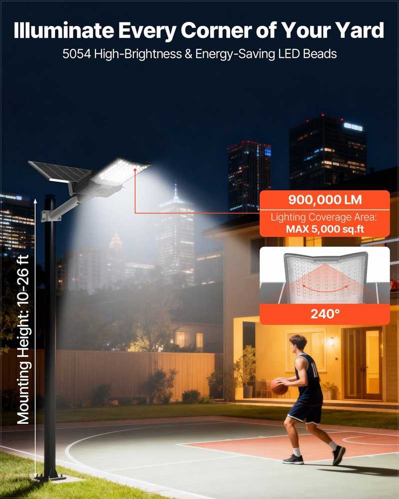 VEVOR lauko saulės gatvės šviestuvas 12000W