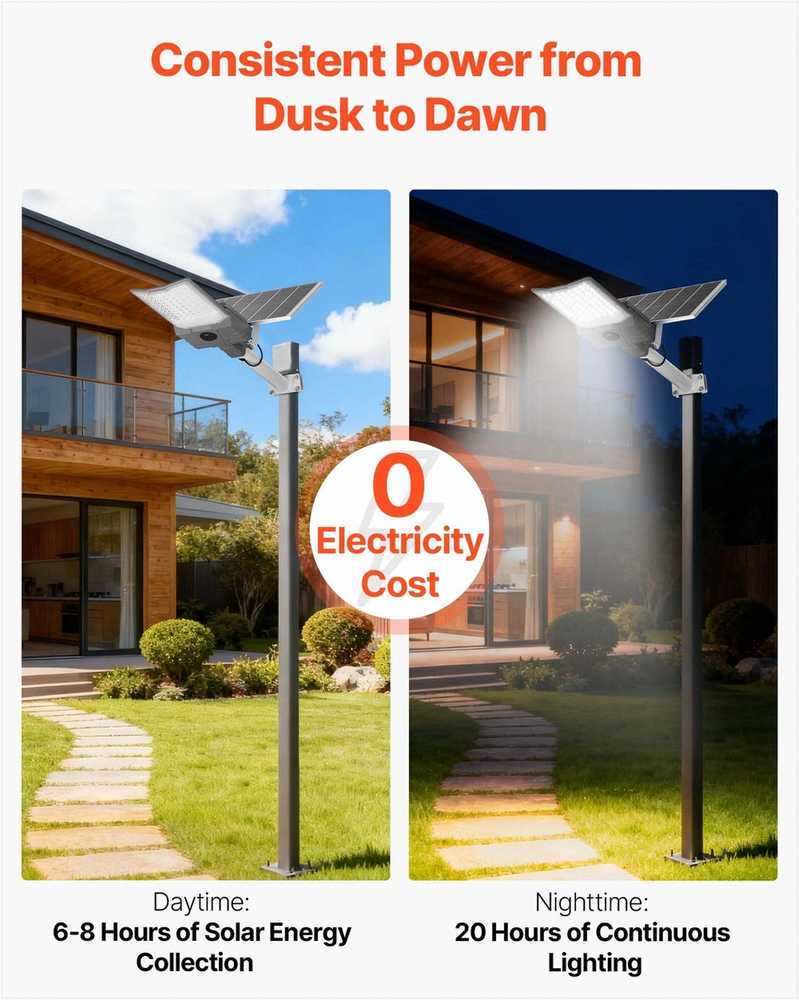 VEVOR lauko saulės gatvės šviestuvas 12000W