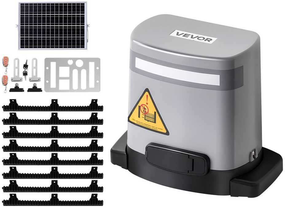 Saulės energijos stumdomų vartų atidarytuvas, 280 W elektrinis variklis, infraraudonųjų spindulių jutiklis, 816 kg vartų talpa, automatinė stumdomų vartų sistema