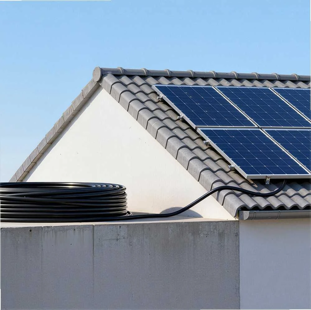 Saulės kolektorių ilginamasis kabelis, 10 AWG 6 mm2 alavuotas varis, IP67 atsparus vandeniui, 15.24 m juodos ir raudonos spalvos rinkinys fotovoltinėms sistemoms, kemperiams ir valtims
