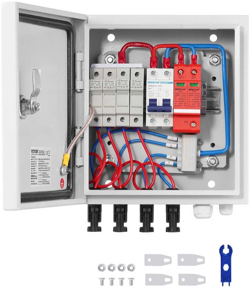 VEVOR Saulės fotoelektrinė kombinuoti dėžė 4 gijų 15A IP65
