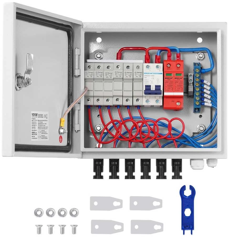 VEVOR Saulės PV kombinerio dėžė 6 įvestys IP65