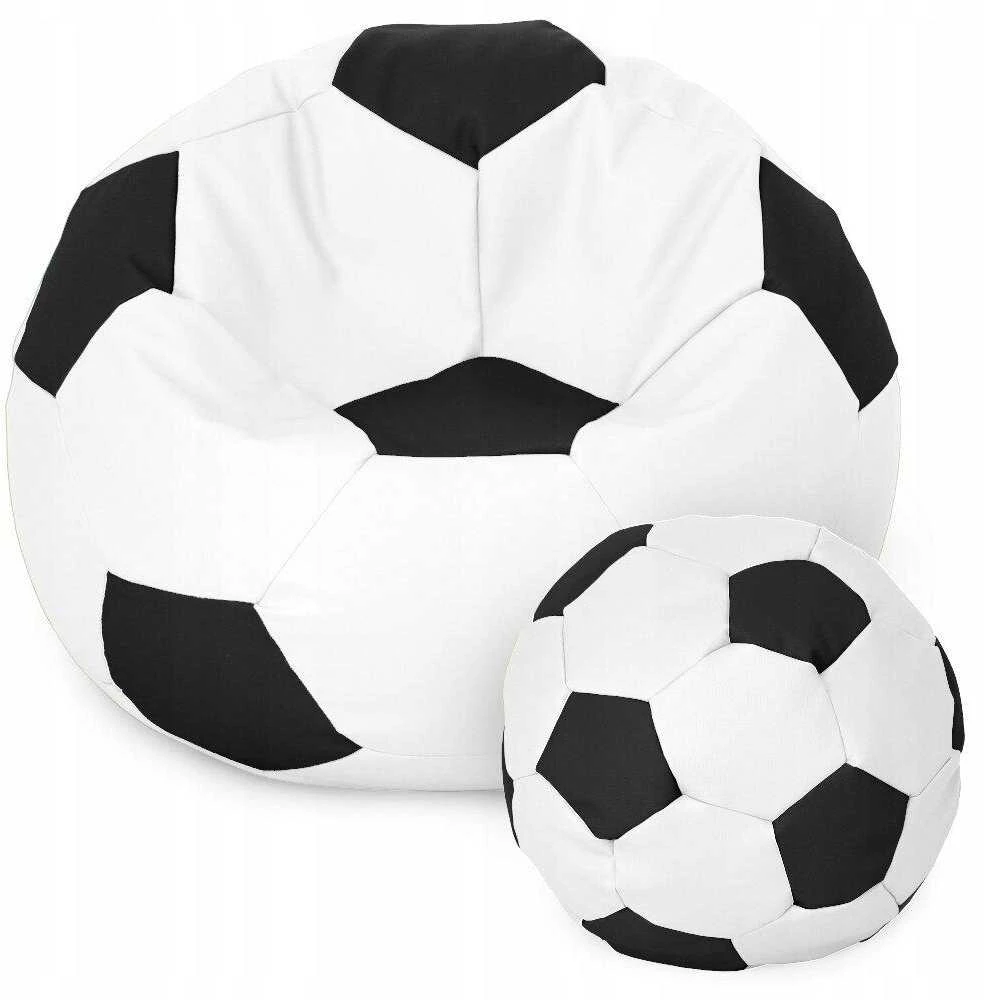 Sėdmaišis su pufu Ball XXXL, baltas/juodas
