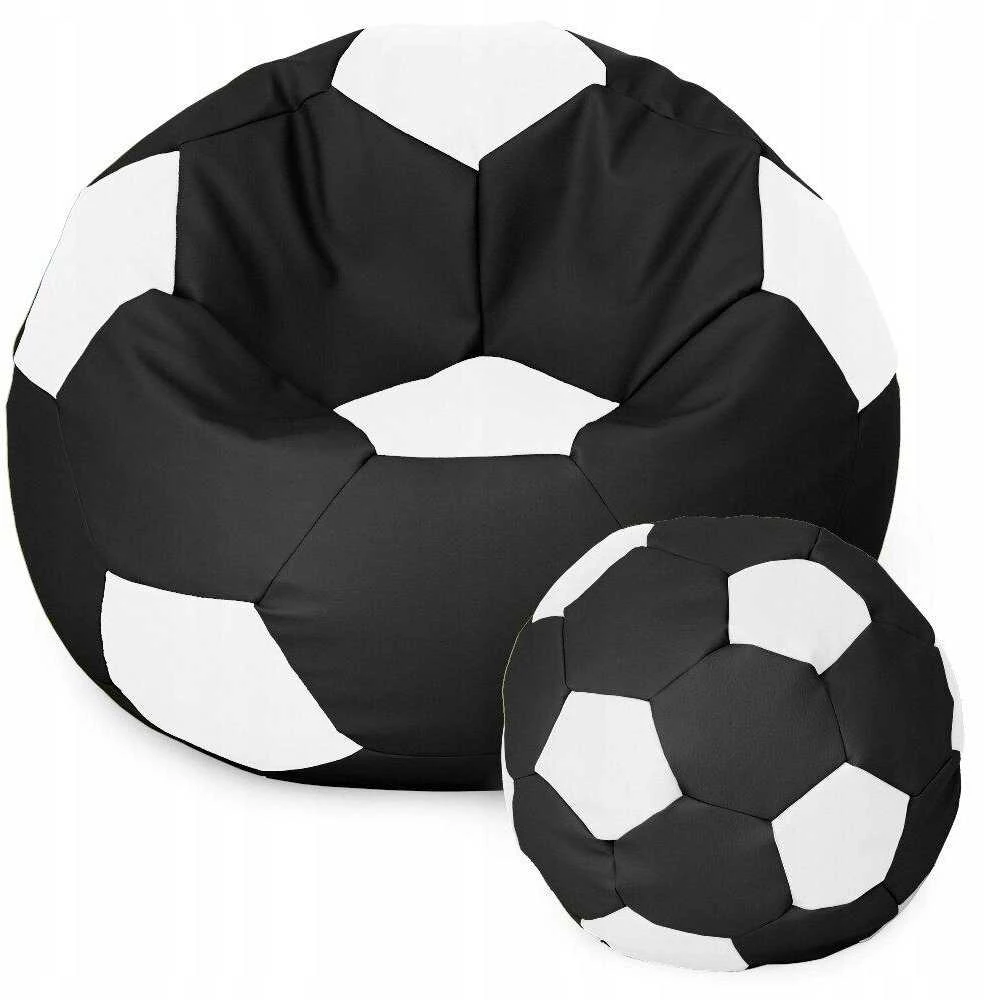 Sėdmaišis su pufu Ball XXXL, juodas/baltas