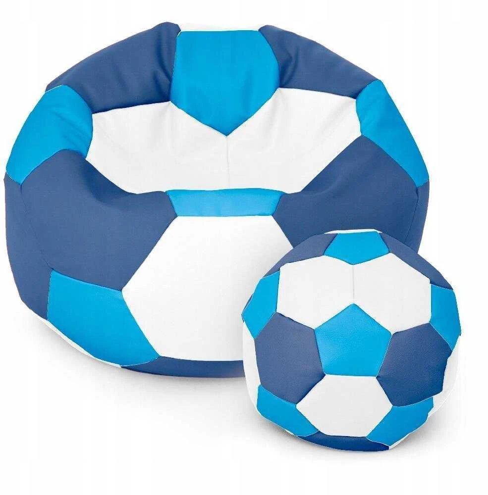 Sėdmaišis su pufu Ball XXXL, mėlynas/baltas