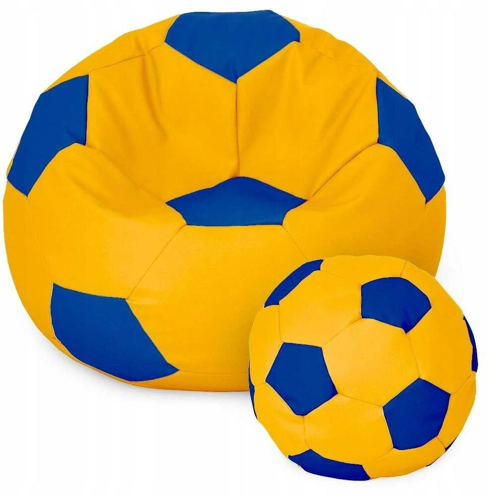 Sėdmaišis su pufu Ball XXXXL, geltonas/mėlynas