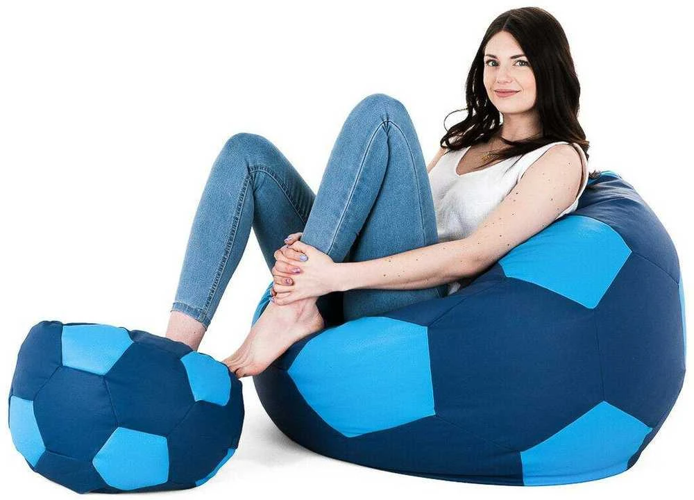 Sėdmaišis su pufu Ball XXXXL, mėlynas