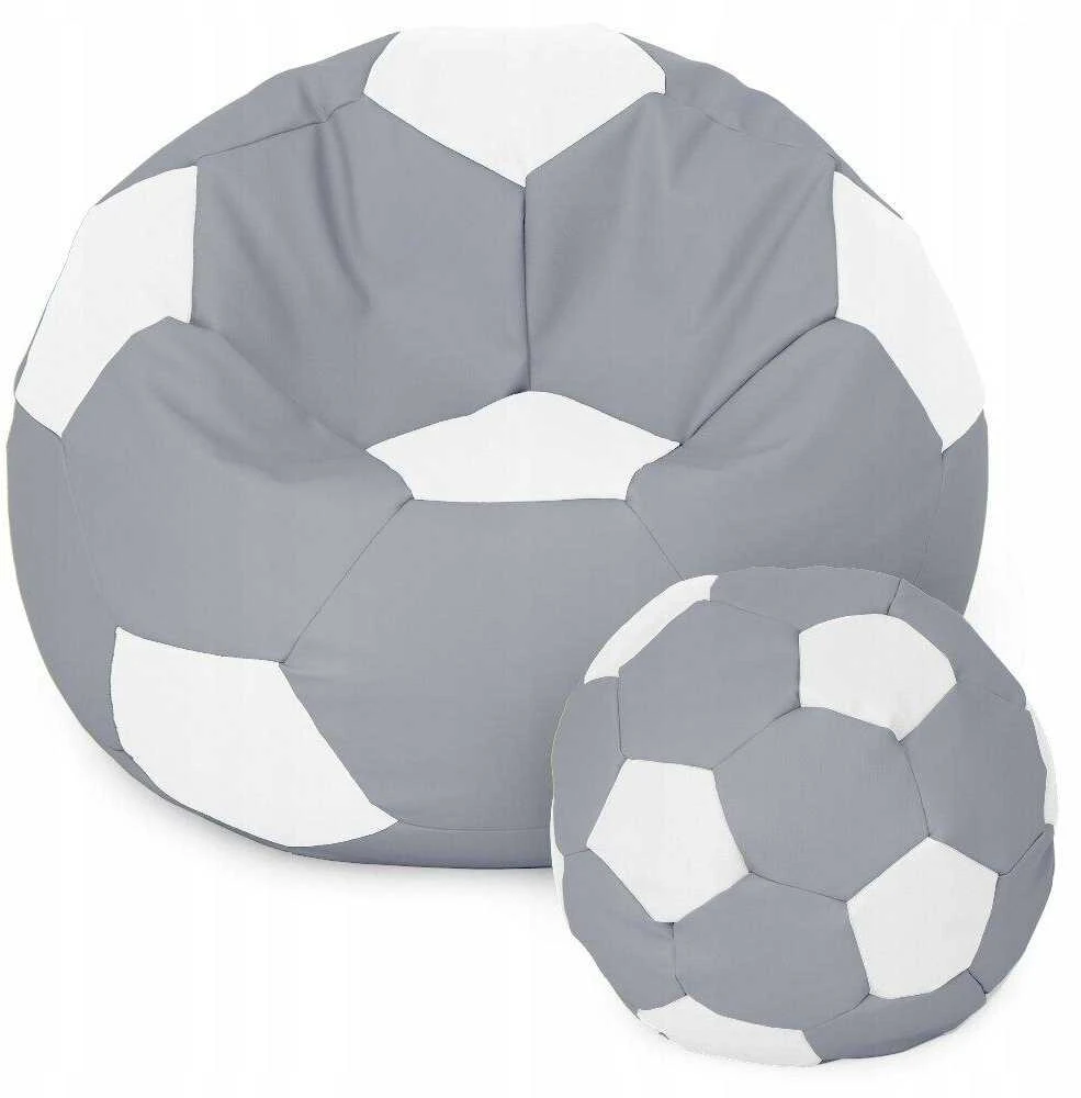 Sėdmaišis su pufu Ball XXXXL, pilkas/baltas