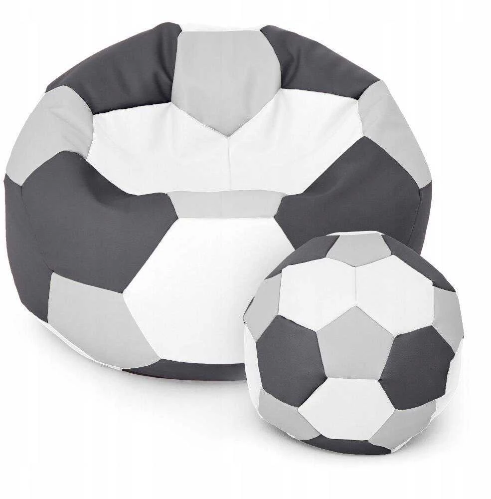 Sėdmaišis su pufu Ball XXXXL, pilkas/baltas