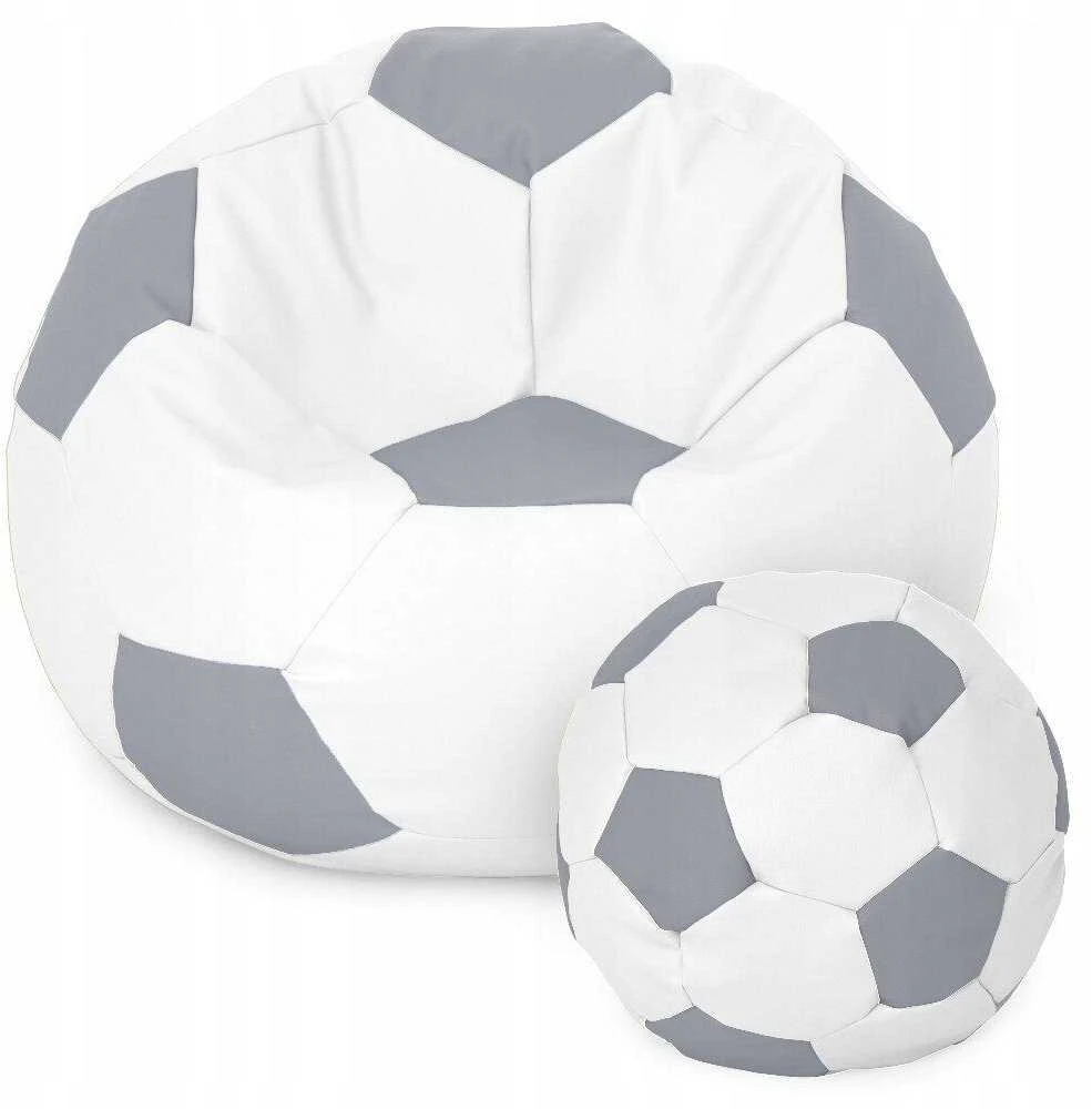Sėdmaišis su pufu Ball XXXXL, pilkas/baltas