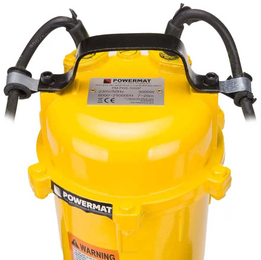 Powermat Septiko siurblys su smulkintuvu, panardinamas nuotekų siurblys, 7-20m kėlimo aukštis, 6000-25000 l/h, nešvariam vandeniui, buitiniam ir žemės ūkio naudojimui