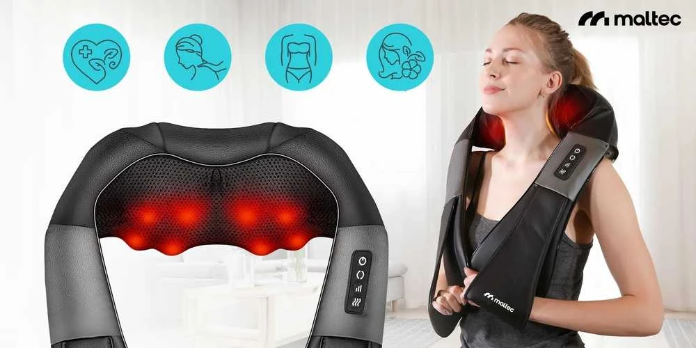 Shiatsu kaklo ir nugaros masažuoklis, viso kūno skausmo malšinimui, su šildymo funkcija, nešiojamas masažo prietaisas, pečių ir pėdų masažuoklis