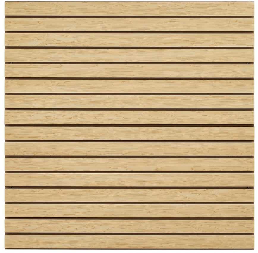 Sieninė plokštė 1220 x 1220 mm, MDF natūrali, moduliuojama, garažui, 1.5 m², lamelių sienelė, lentynų sistema