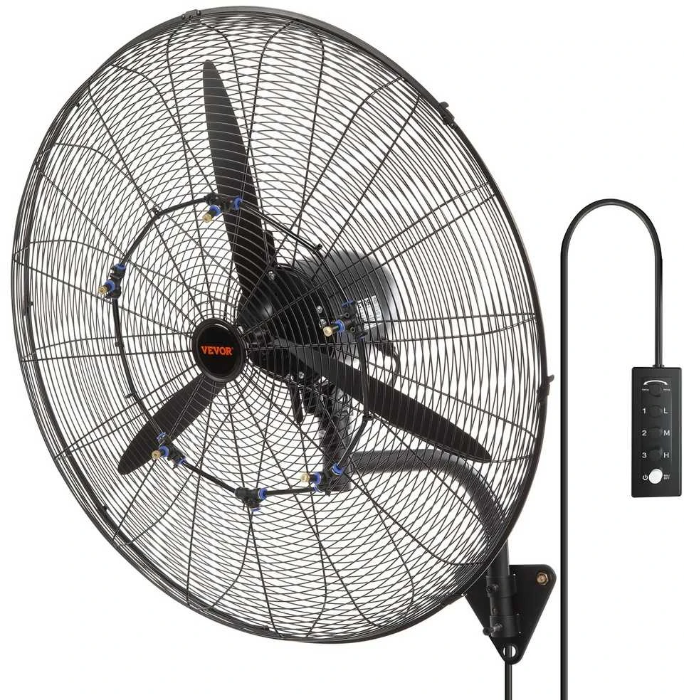 Sieninis dulksnos ventiliatorius, metalinis sodo ventiliatorius, 74.9 cm lauko vėsinimo ventiliatorius, 3 greičių sieninis dulksnos ventiliatorius, terasos dulksnos ventiliatorius