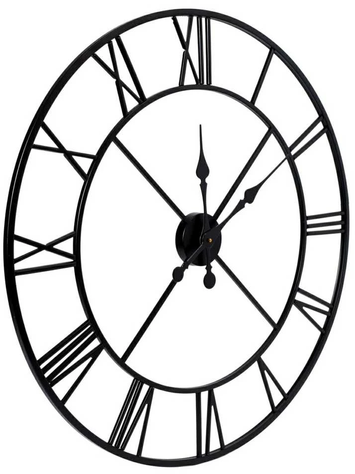 Sieninis laikrodis namams, 80 cm, juodo metalo, retro stiliaus, dekoratyvinis, vintažinis, senovinio stiliaus, didelis