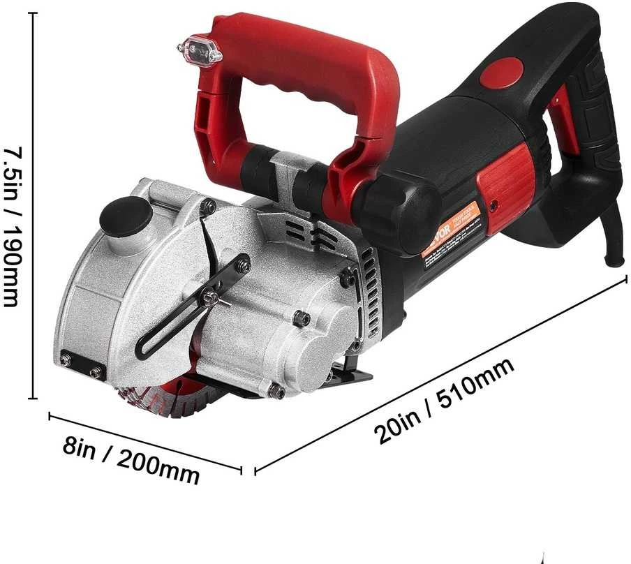 Sienų griovimo freza 34 mm / 42 mm, 4800W, betono pjovimo, griovelių formavimo staklės
