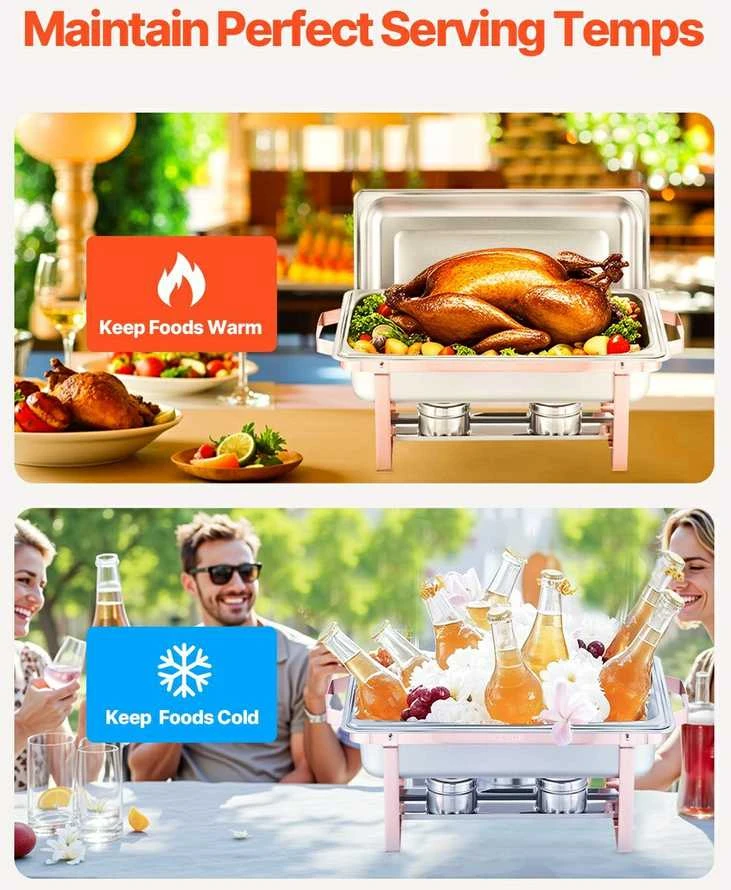 VEVOR 8 l talpos bufeto chafingo indų komplektas