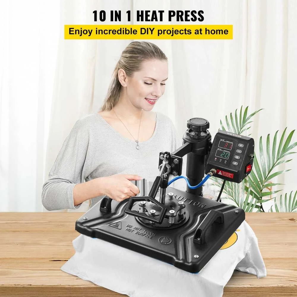Šilumos presas, 10 viename, daugiafunkcis, marškinėlių presas, kepurių presas, puodelių presas