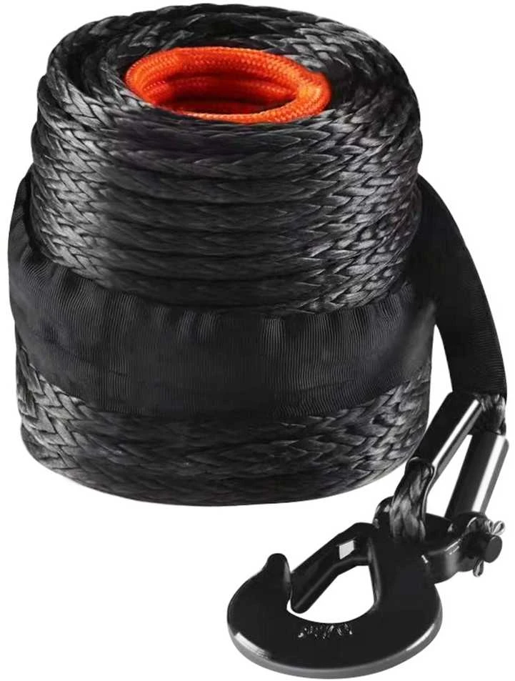 Sintetinė gervės virvė visureigiams, sunkvežimiams ir bekelės transporto priemonėms, 1/2 colio x 28 metrų gervės kabelis, 14514 kg gervės virvė, bekelės gervės lynas