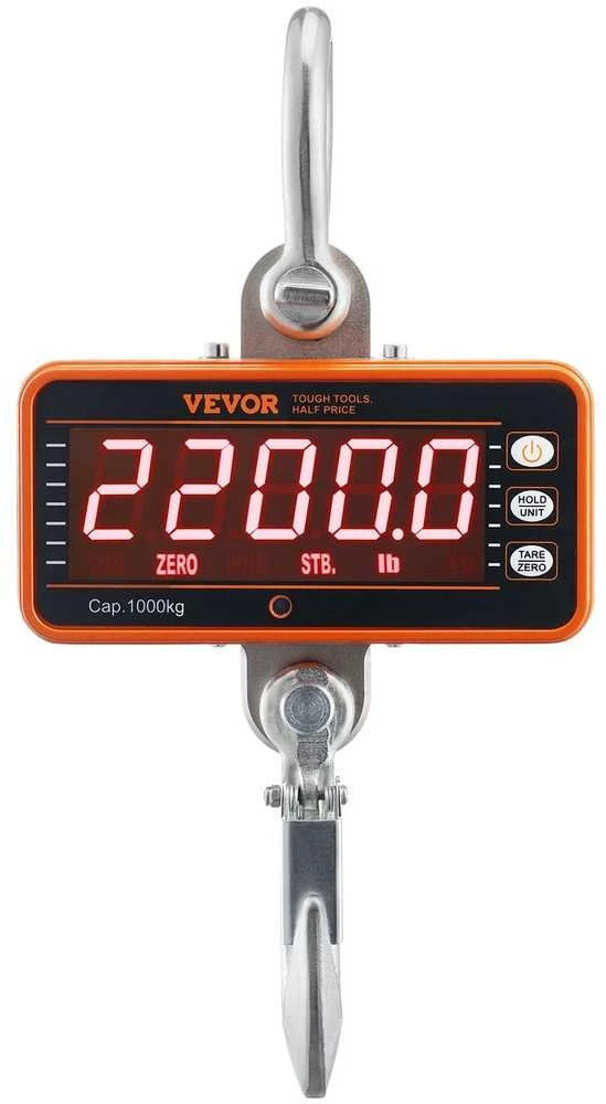 Skaitmeninės kraninės svarstyklės, Nuotolinio valdymo pultas, LED ekranas, 9-1000 kg