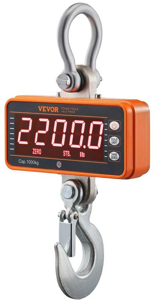 Skaitmeninės kraninės svarstyklės, Nuotolinio valdymo pultas, LED ekranas, 9-1000 kg
