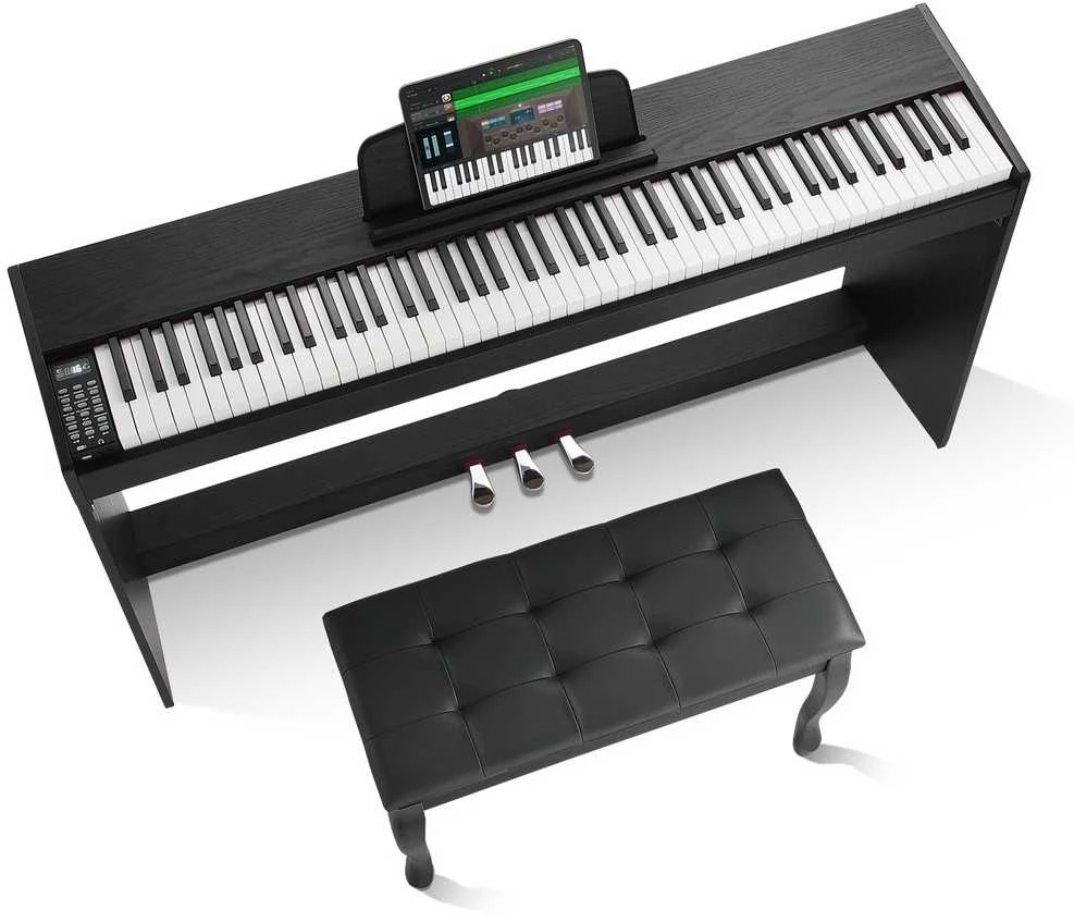 Skaitmeninis pianinas 88 klavišai su svareliais, dvigubas režimas + suoliukas, elektrinis pianinas