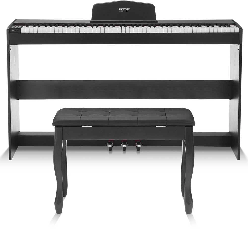 Skaitmeninis pianinas 88 klavišai su svareliais, dvigubas režimas + suoliukas, elektrinis pianinas