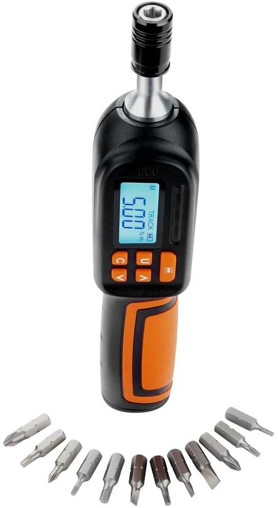 Skaitmeninis sukimo momento atsuktuvas, 1/4", LCD ekranas, 2.65-70.67 in-lbs, reguliuojamas, elektrikams, tikslus sukimo momento reguliavimas