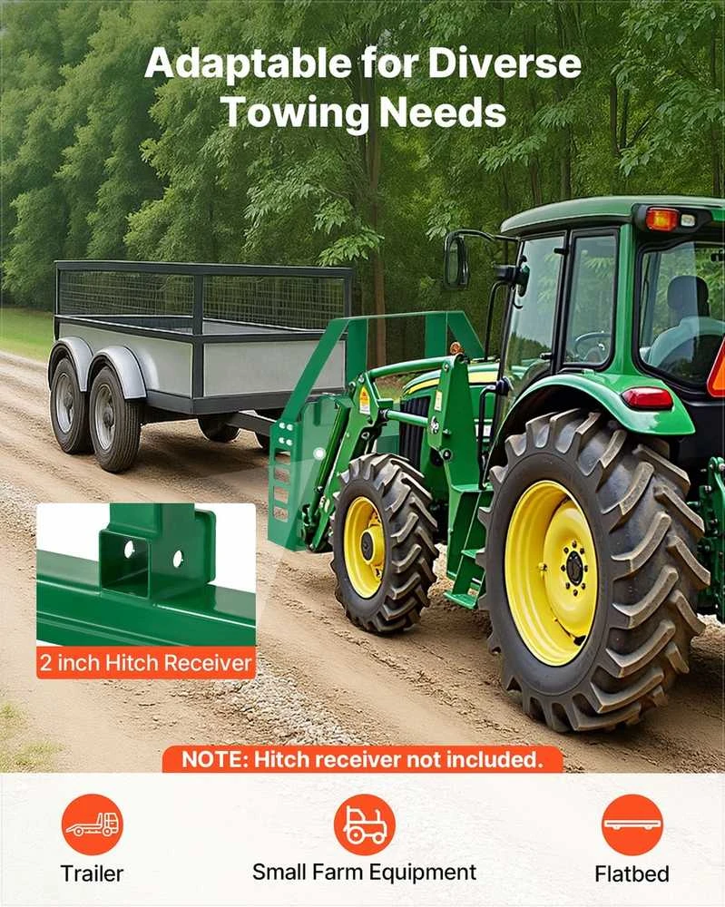 Skid Steer padėklų rėmas sunkiems darbams, 1814 kg keliamoji galia, 115 cm plotis su prikabinimo imtuvu, padėklų šakių rėmo priedas, krautuvo priedas, žemės ūkio technika