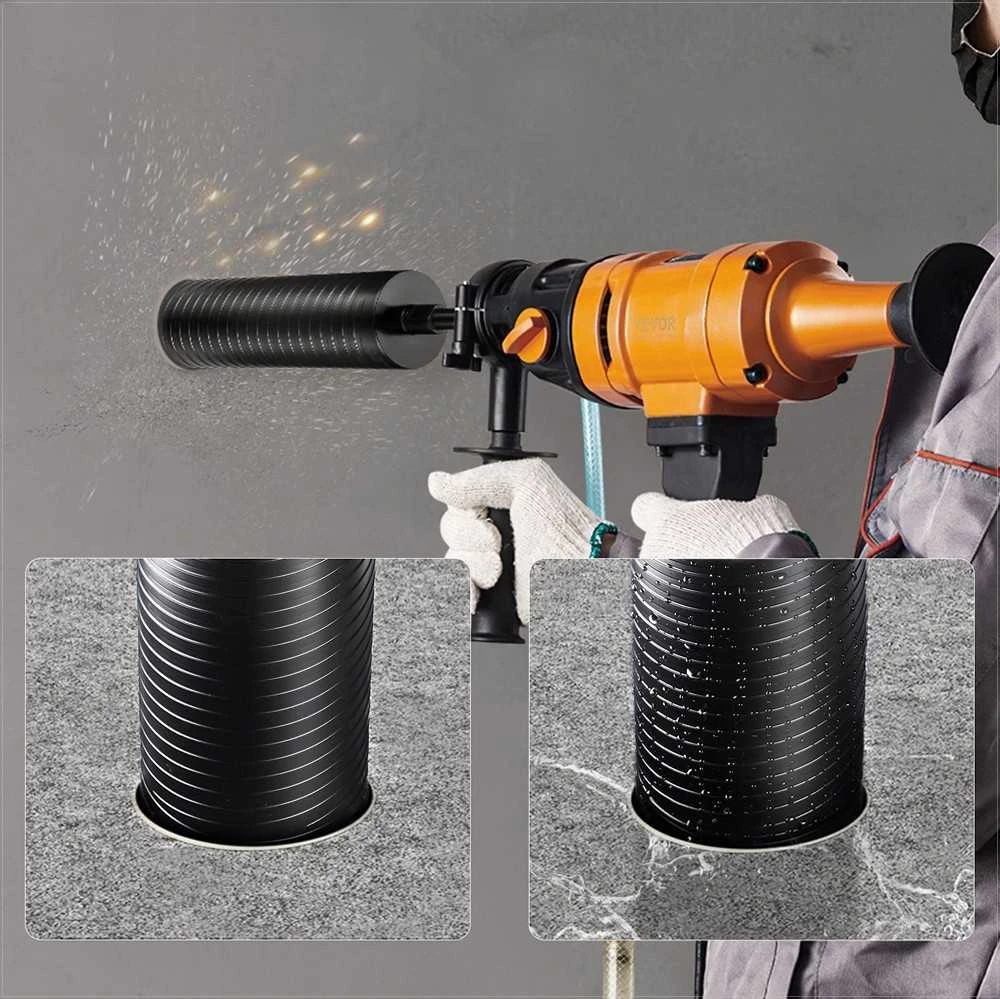 Šlapio ir sauso gręžimo deimantinė karūna plytoms ir betonui, su centruojančio grąžto adapteriu ir pjovimo disku, 101.6 mm skersmuo, 241.3 mm gręžimo gylis, lazeriu suvirinta deimantinė gręžimo karūna